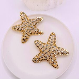 Anthro Crystal starfish Earrings